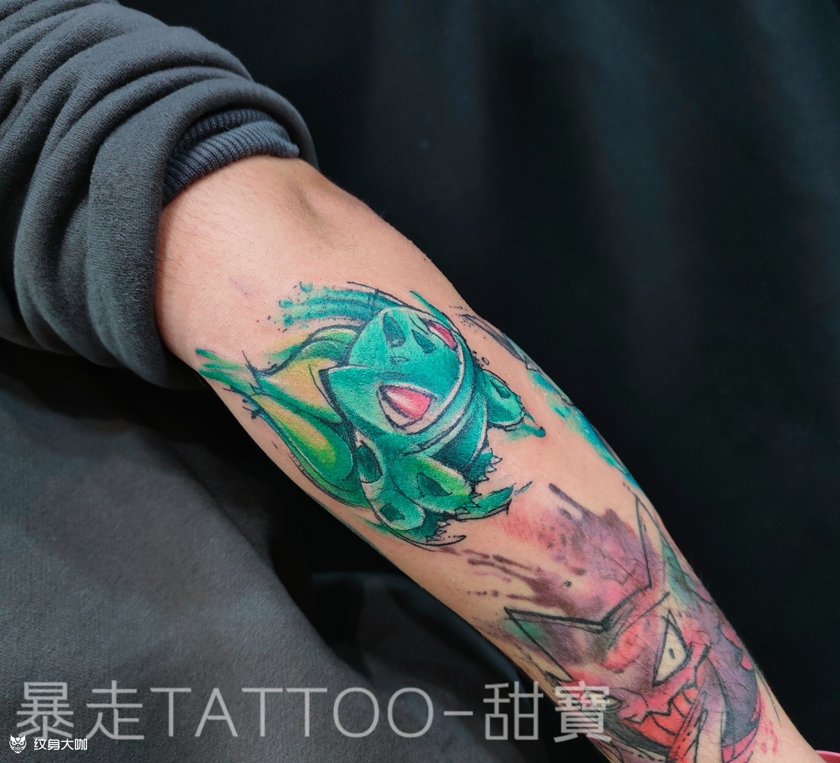 妙蛙种子_纹身图案手稿图片_甜宝的纹身作品集