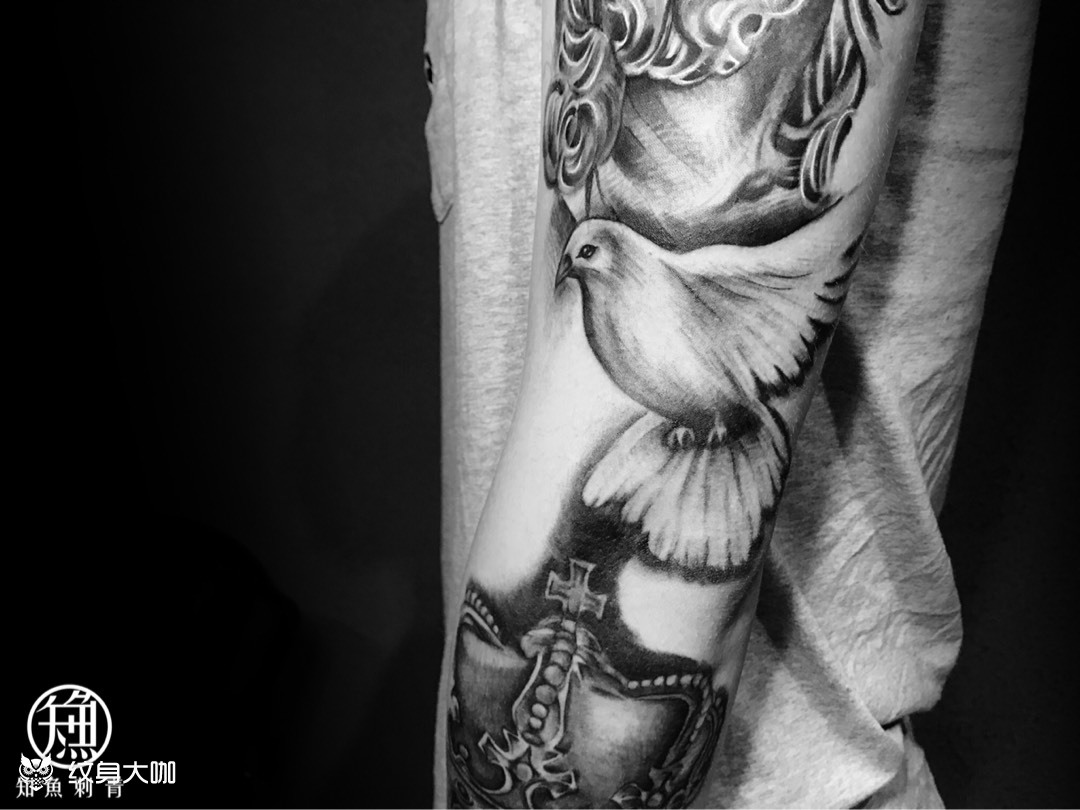 鸽子_纹身图案手稿图片_大牙的纹身作品集