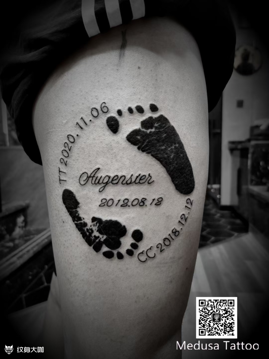 脚印_纹身图案手稿图片_夏逢均的纹身作品集