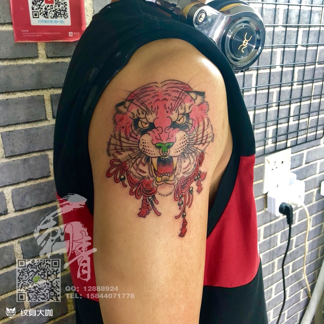 虎头客人自带图案_纹身图案手稿图片_刘世刚的纹身作品集