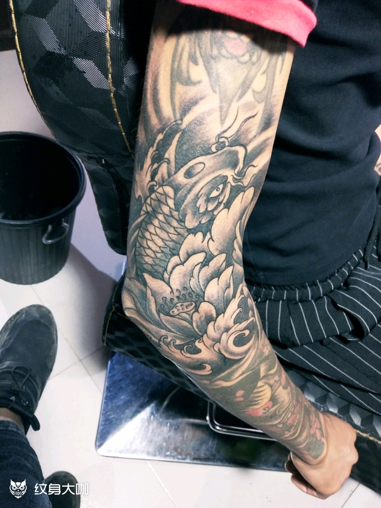 添加花臂,未完成_纹身图案手稿图片_丘北刺纹堂 刺 青的纹身作品集