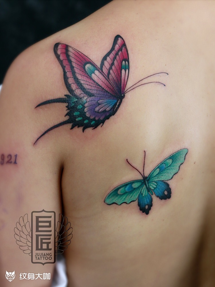 彩色蝴蝶_纹身图案手稿图片_栾华的纹身作品集