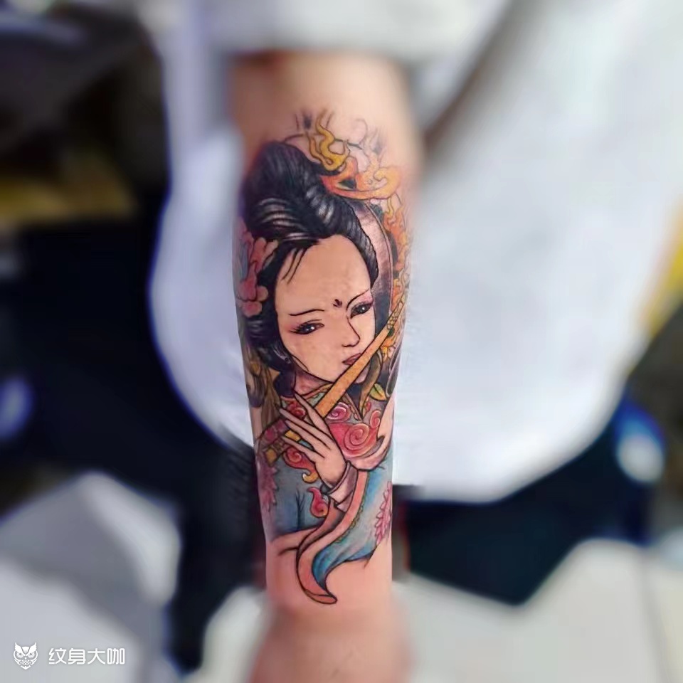 虞姬_纹身图案手稿图片_徐文香的纹身作品集