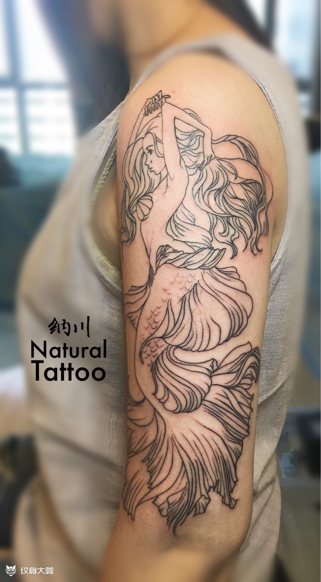 美人鱼_纹身图案手稿图片_ak的纹身作品集