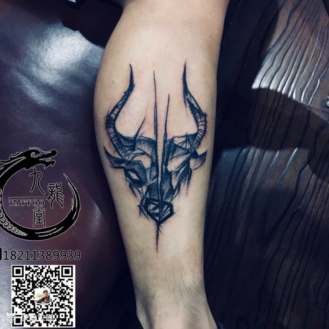 牛头_纹身图案手稿图片_九龙堂首席一古哥的纹身作品集