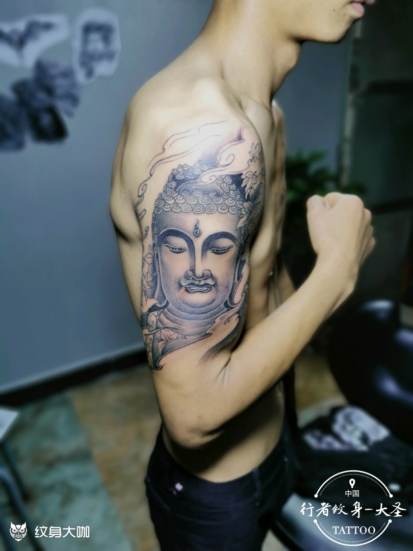 大臂如来佛祖未完待续_纹身图案手稿图片_鄢圣礼的纹身作品集