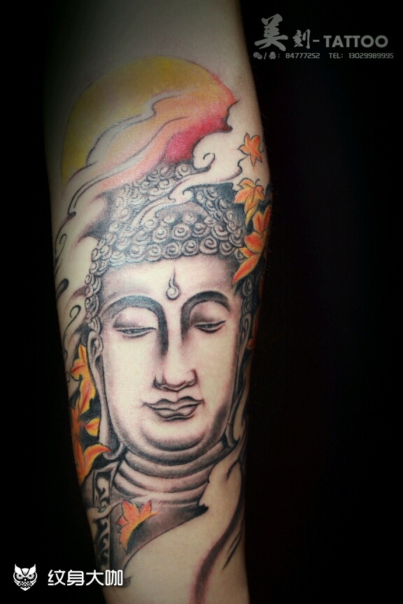 佛头_纹身图案手稿图片_王海峰的纹身作品集