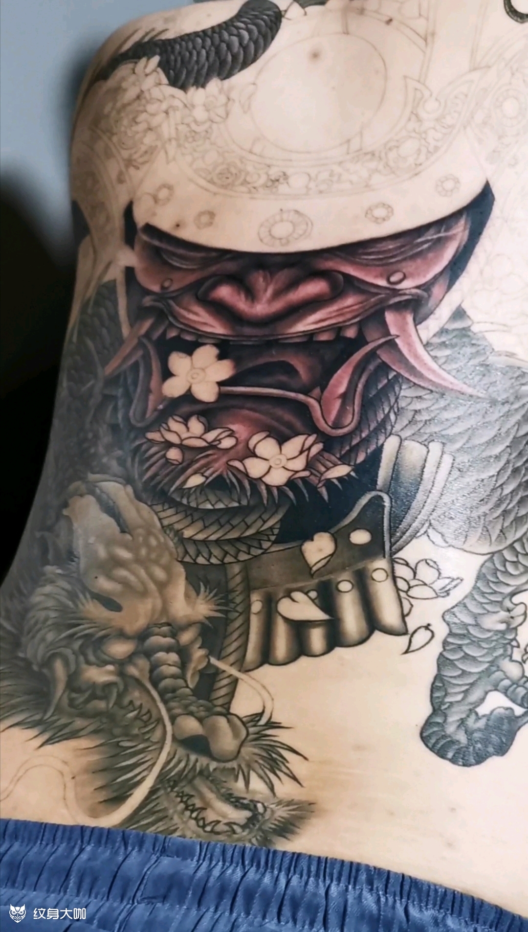 满背鬼武士_纹身图案手稿图片_潘宇麟的纹身作品集