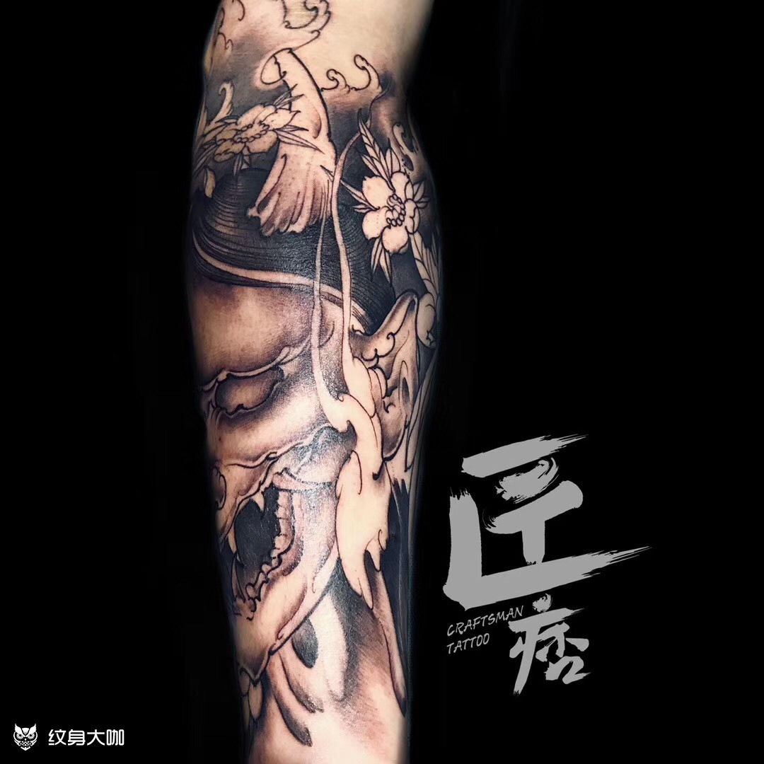 般若菊花_纹身图案手稿图片_宇恒的纹身作品集