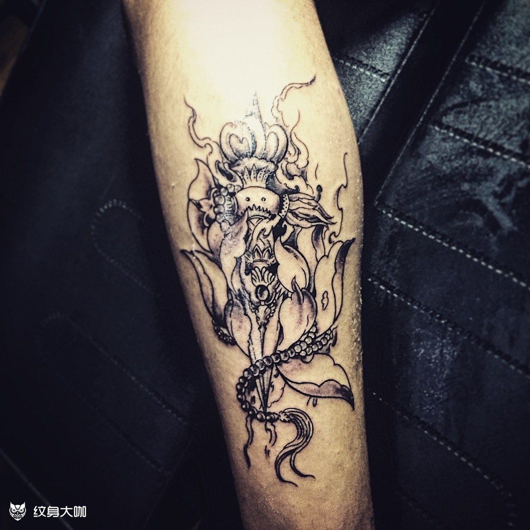 降魔杵_纹身图案手稿图片_云上的纹身作品集