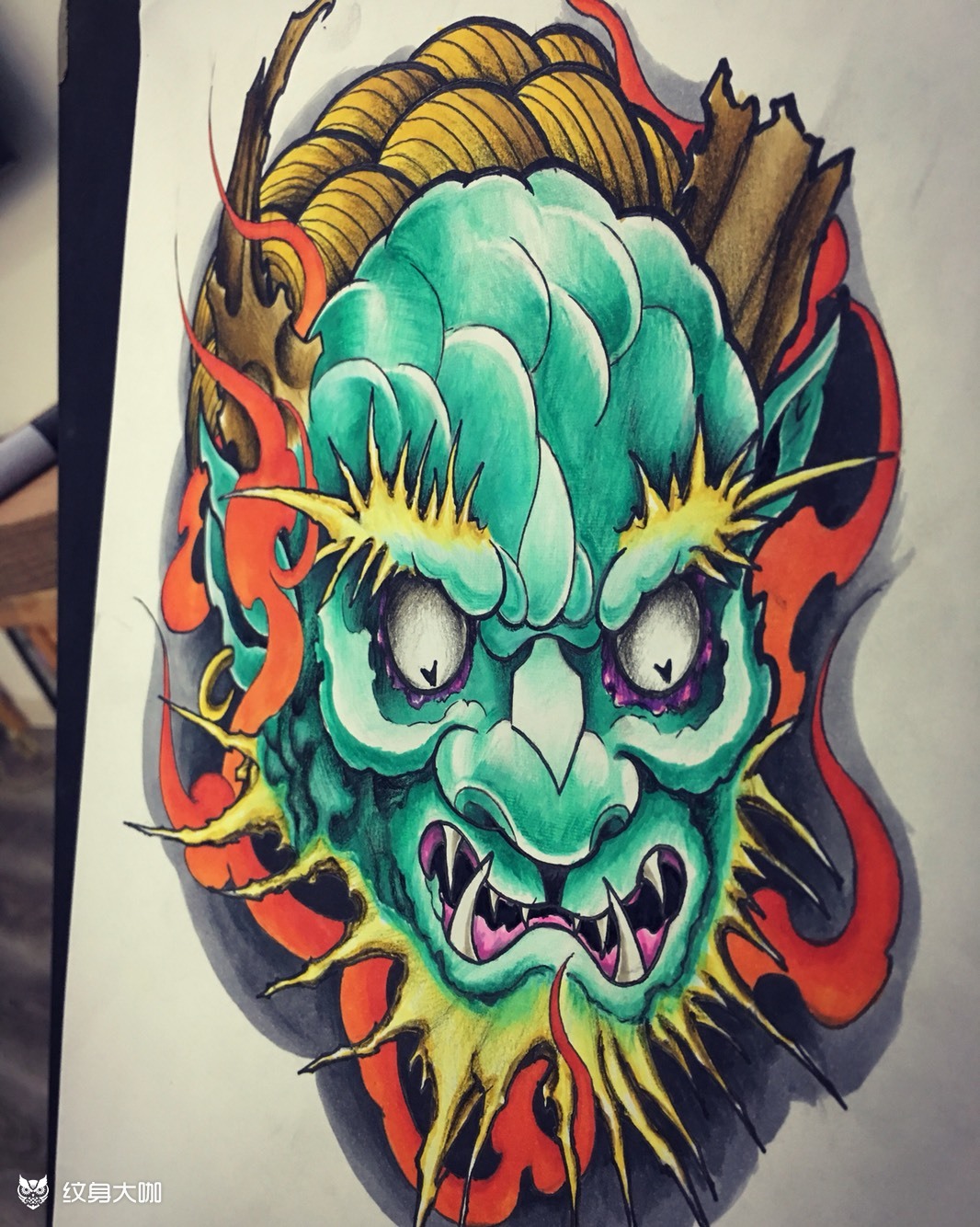 雷神_纹身图案手稿图片_冯少华的纹身作品集