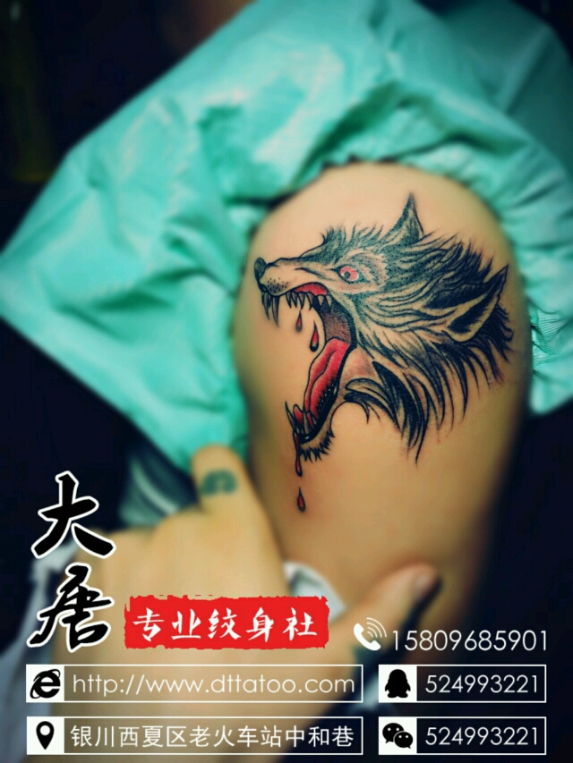 狼头_纹身图案手稿图片_胥刚的纹身作品集