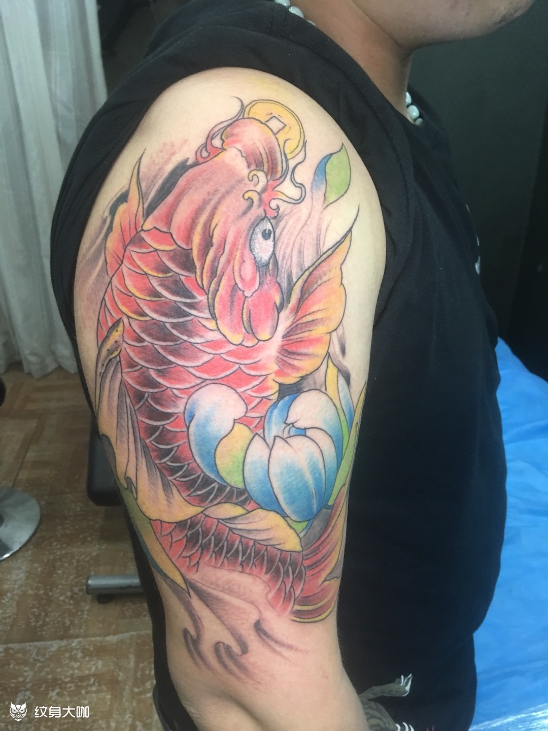 招财鲤鱼_纹身图案手稿图片_陈浩松的纹身作品集