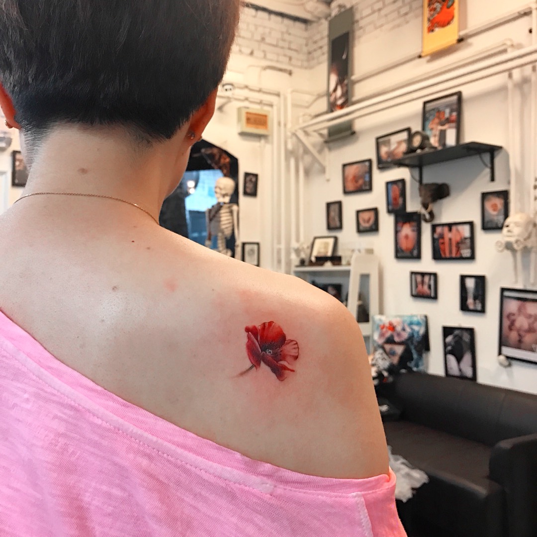 罂粟_纹身图案手稿图片_萌萌的纹身作品集