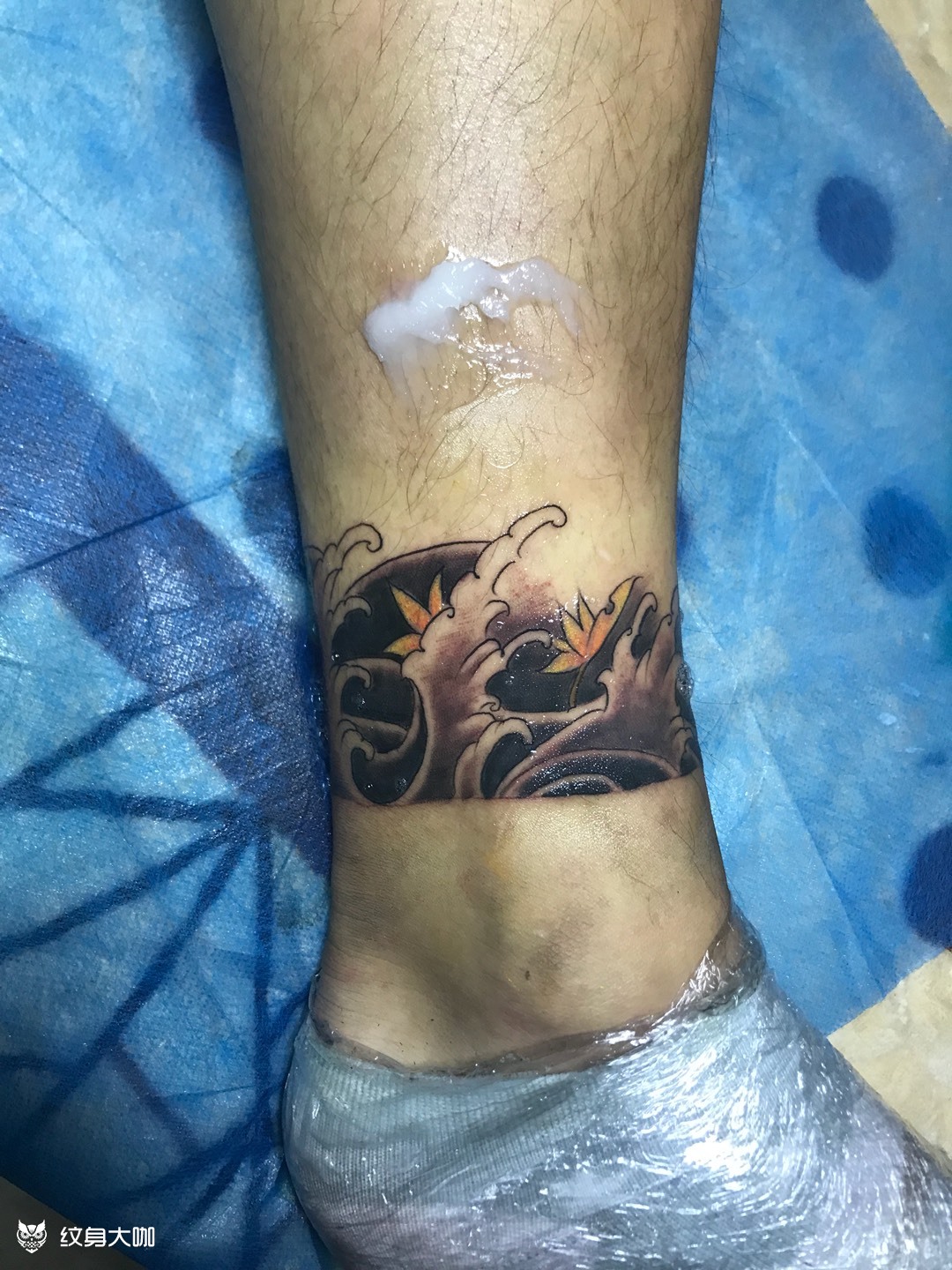 传统水浪脚环_纹身图案手稿图片_ink尚的纹身作品集