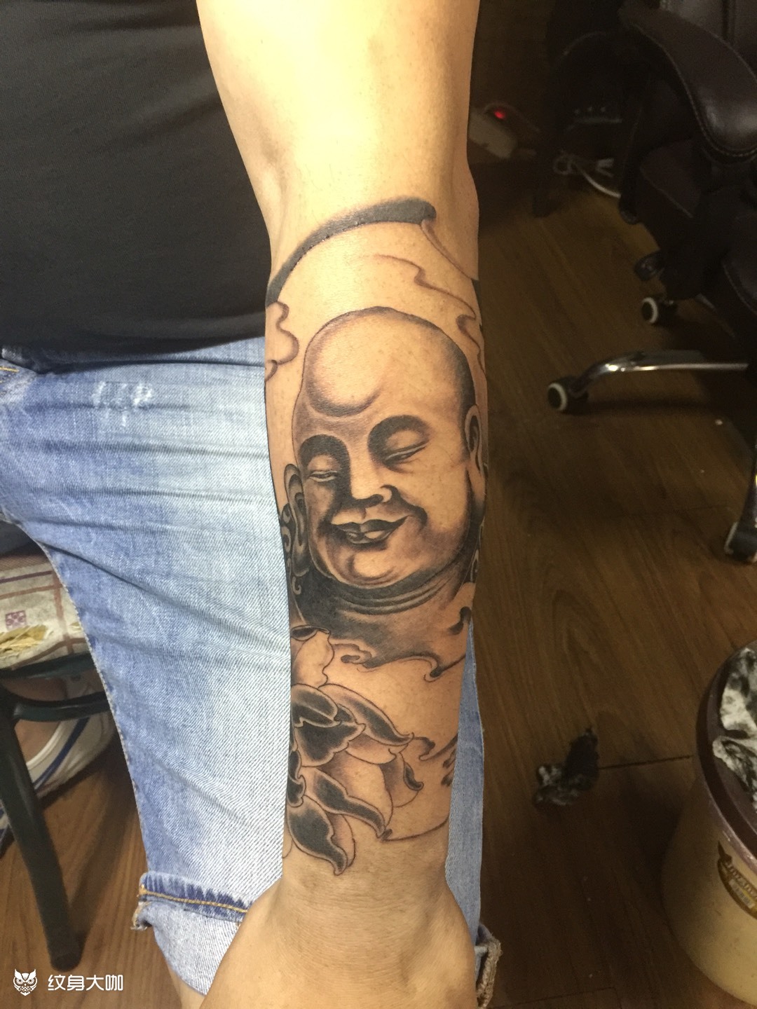 弥勒佛_纹身图案手稿图片_鹰绣堂的纹身作品集