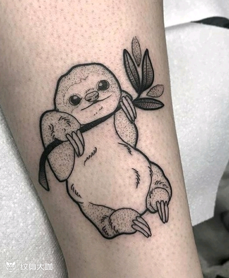 树懒_纹身图案手稿图片_天宇的纹身作品集