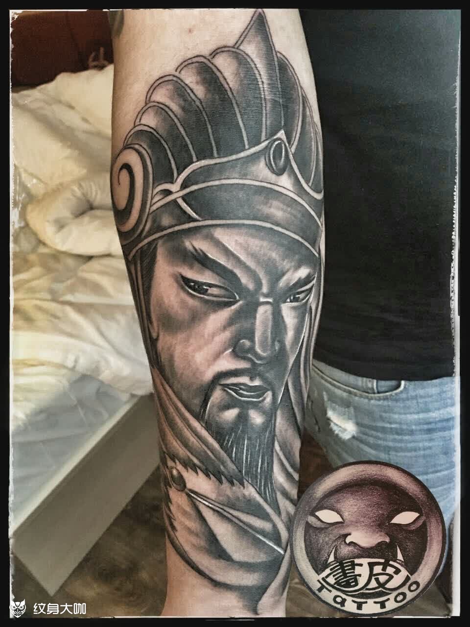 孔明_纹身图案手稿图片_郑江的纹身作品集