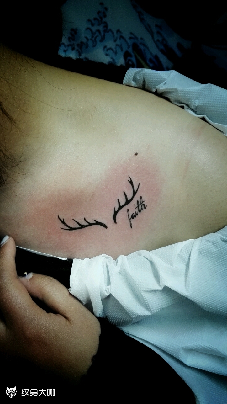 鹿角(200元)_纹身图案手稿图片_叉叉的纹身作品集