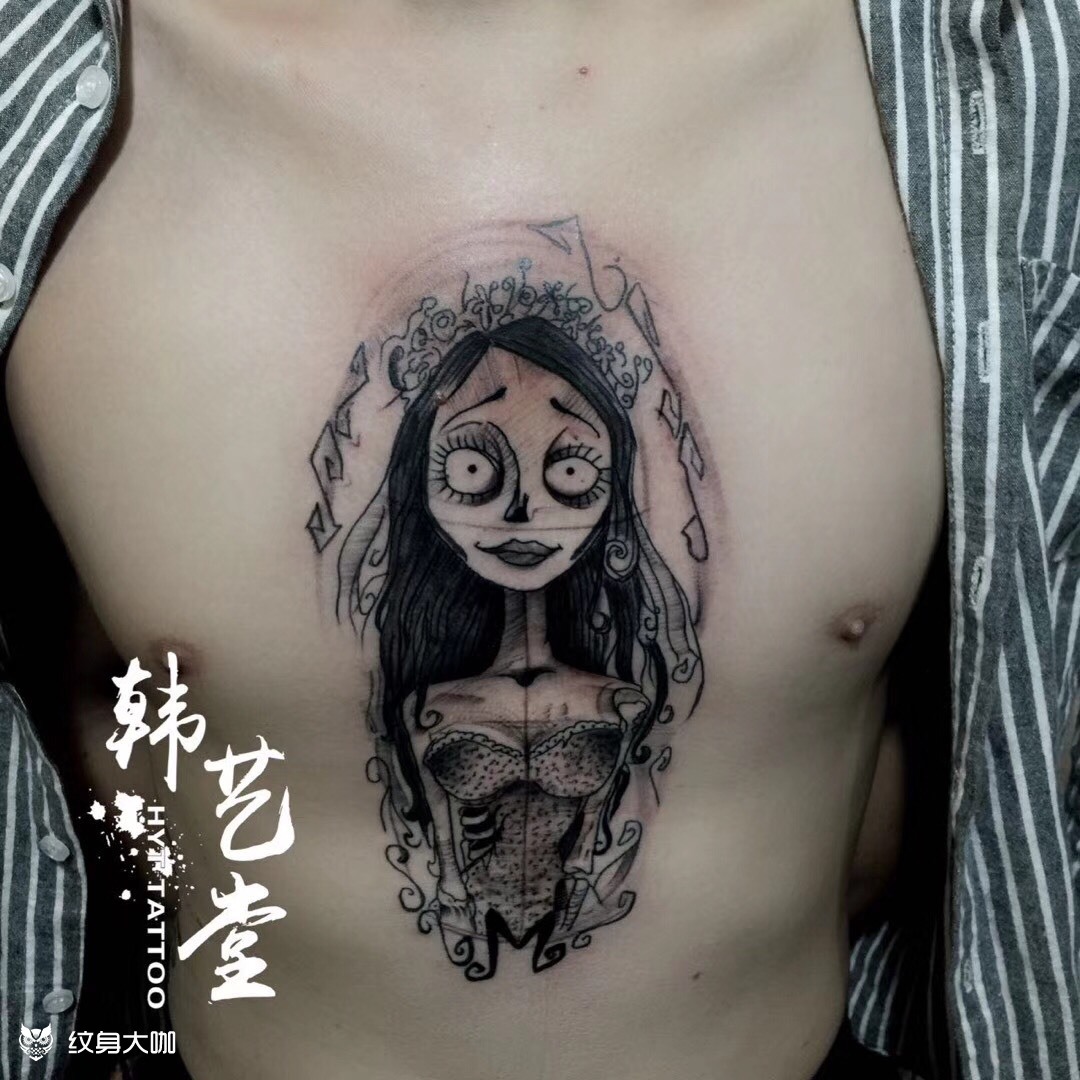 鬼新娘_纹身图案手稿图片_曾维鹏的纹身作品集