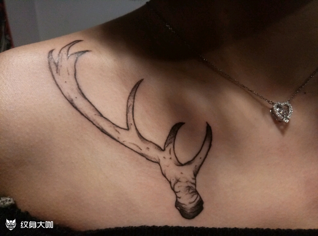 鹿角_纹身图案手稿图片_黄鬼的纹身作品集