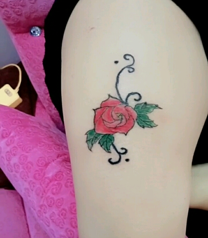半永久玫瑰花_纹身图案手稿图片_龙青的纹身作品集