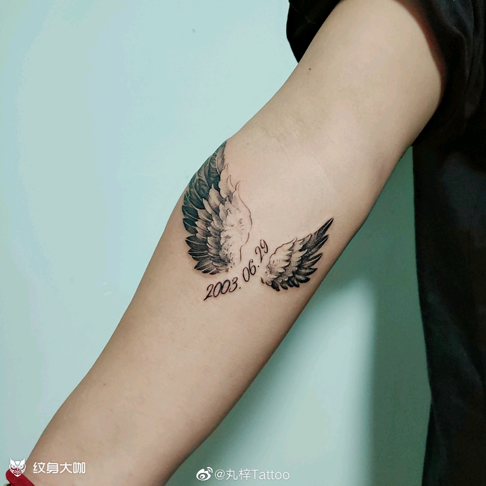 翅膀文身_纹身图案手稿图片_丸梓的纹身作品集