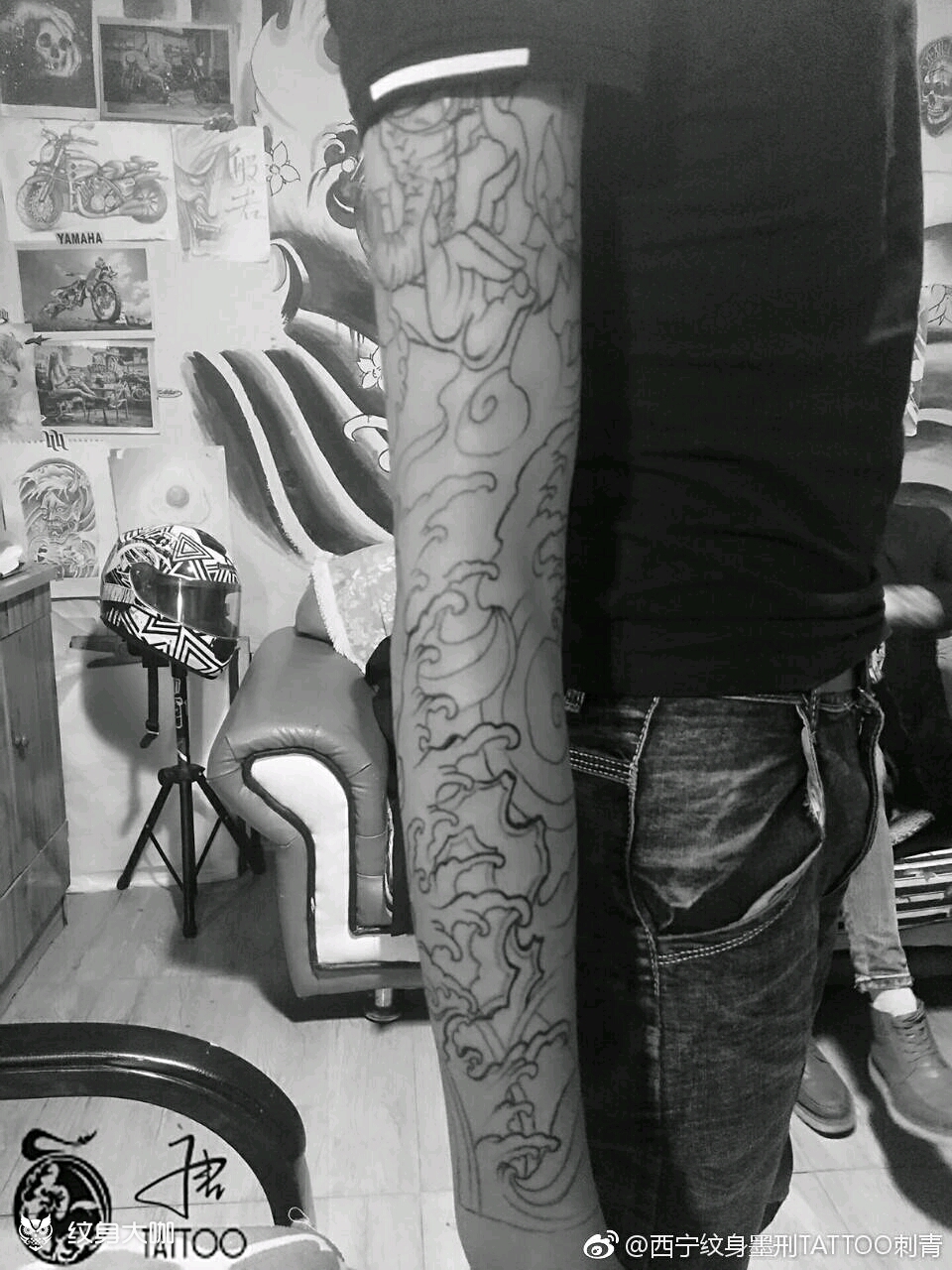 浪臂,线条_纹身图案手稿图片_墨刑的纹身作品集