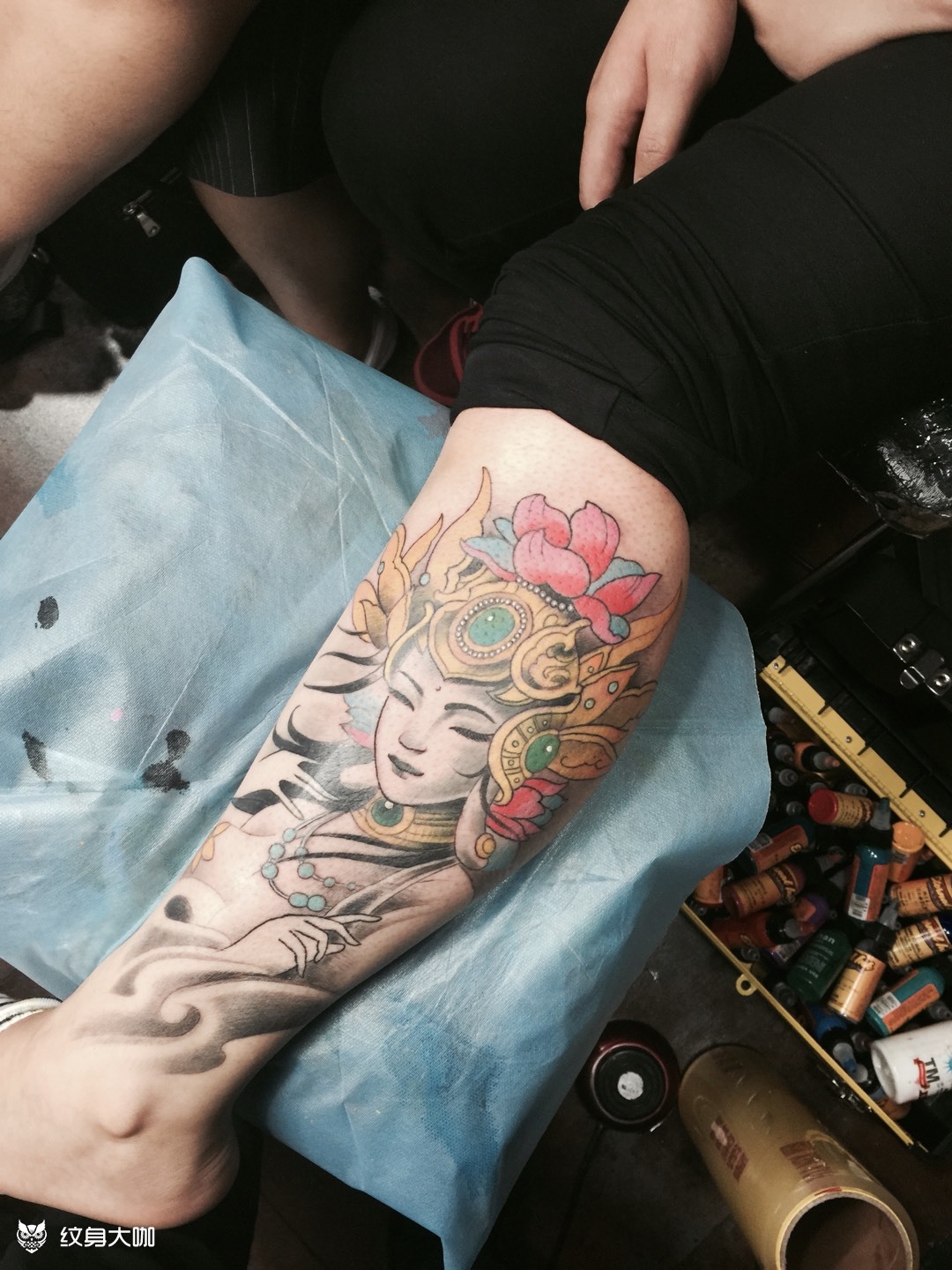 绿度母_纹身图案手稿图片_纹杰的纹身作品集