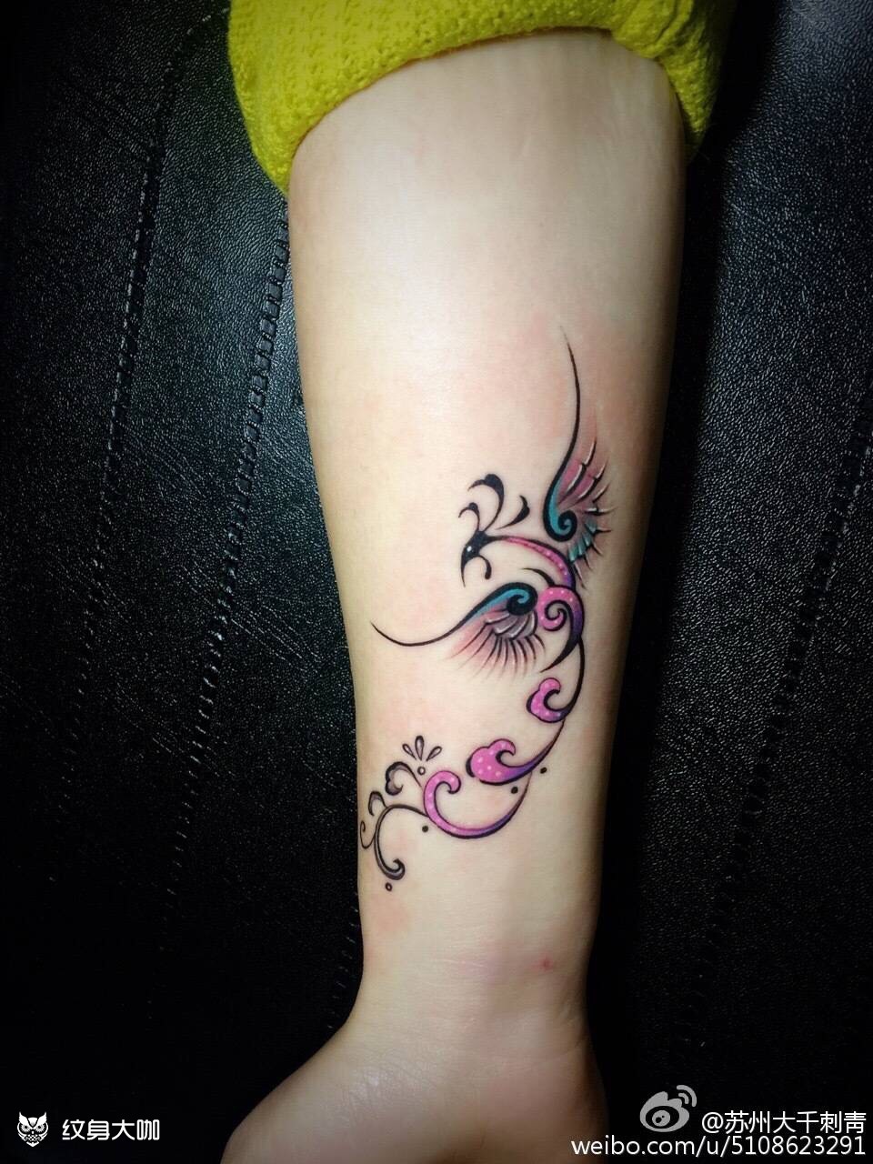 小凤凰_纹身图案手稿图片_陈允尚的纹身作品集