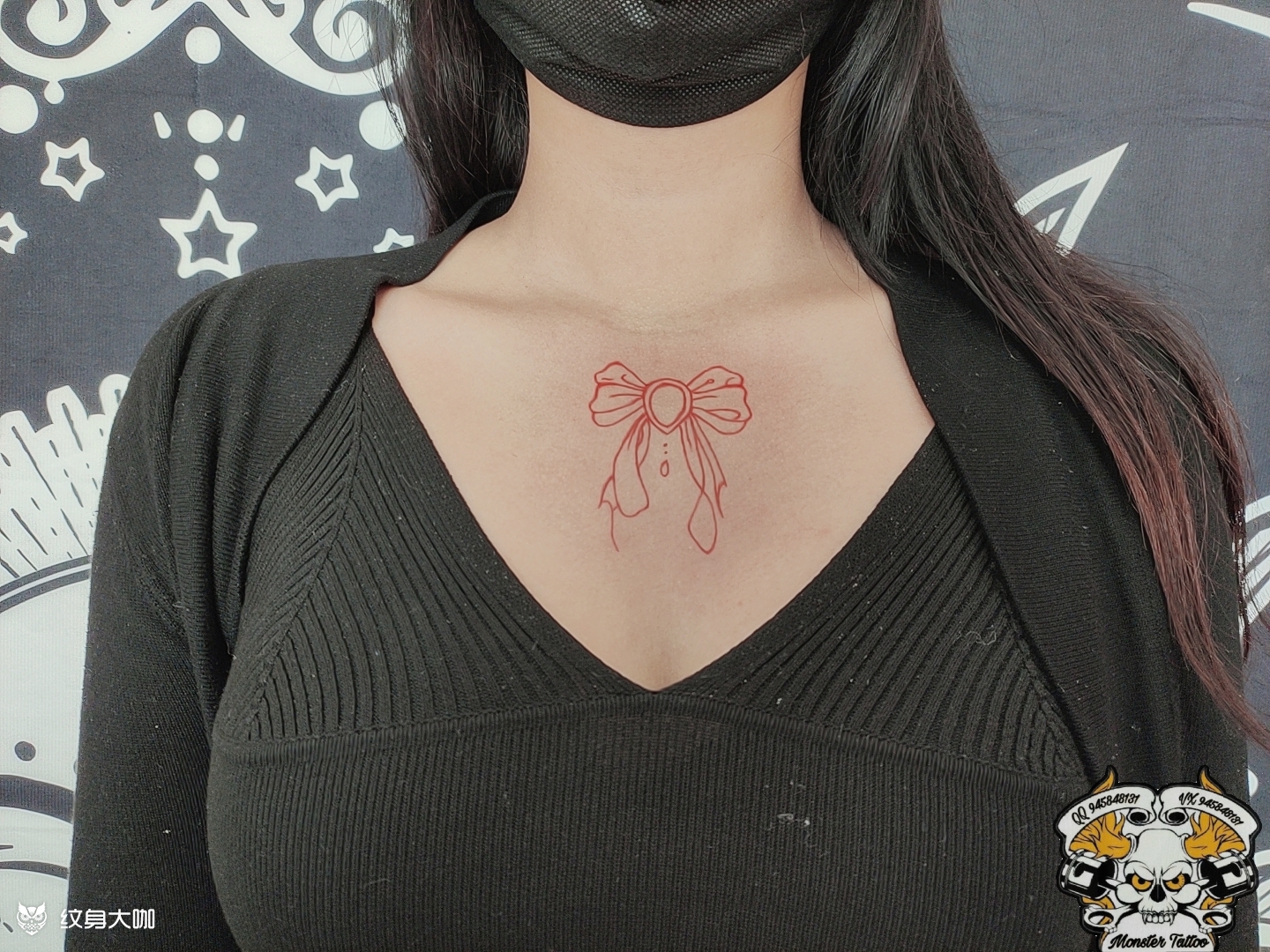 蝴蝶结_纹身图案手稿图片_monster的纹身作品集