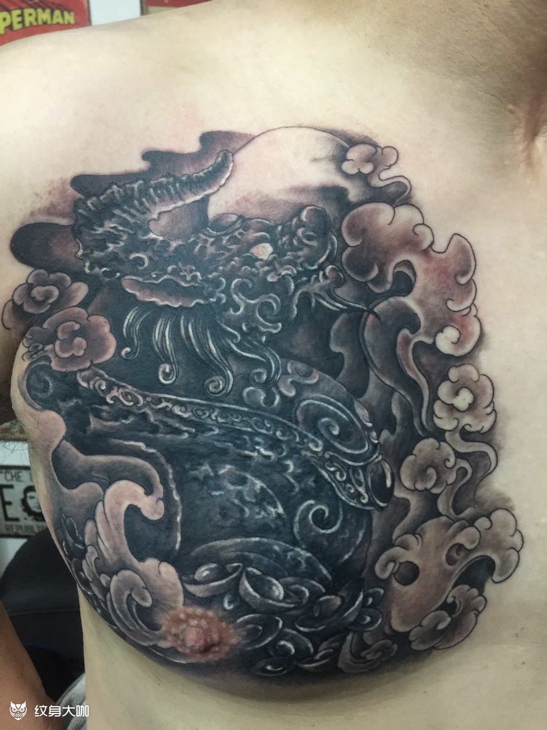 前胸遮盖_纹身图案手稿图片_七爷的纹身作品集