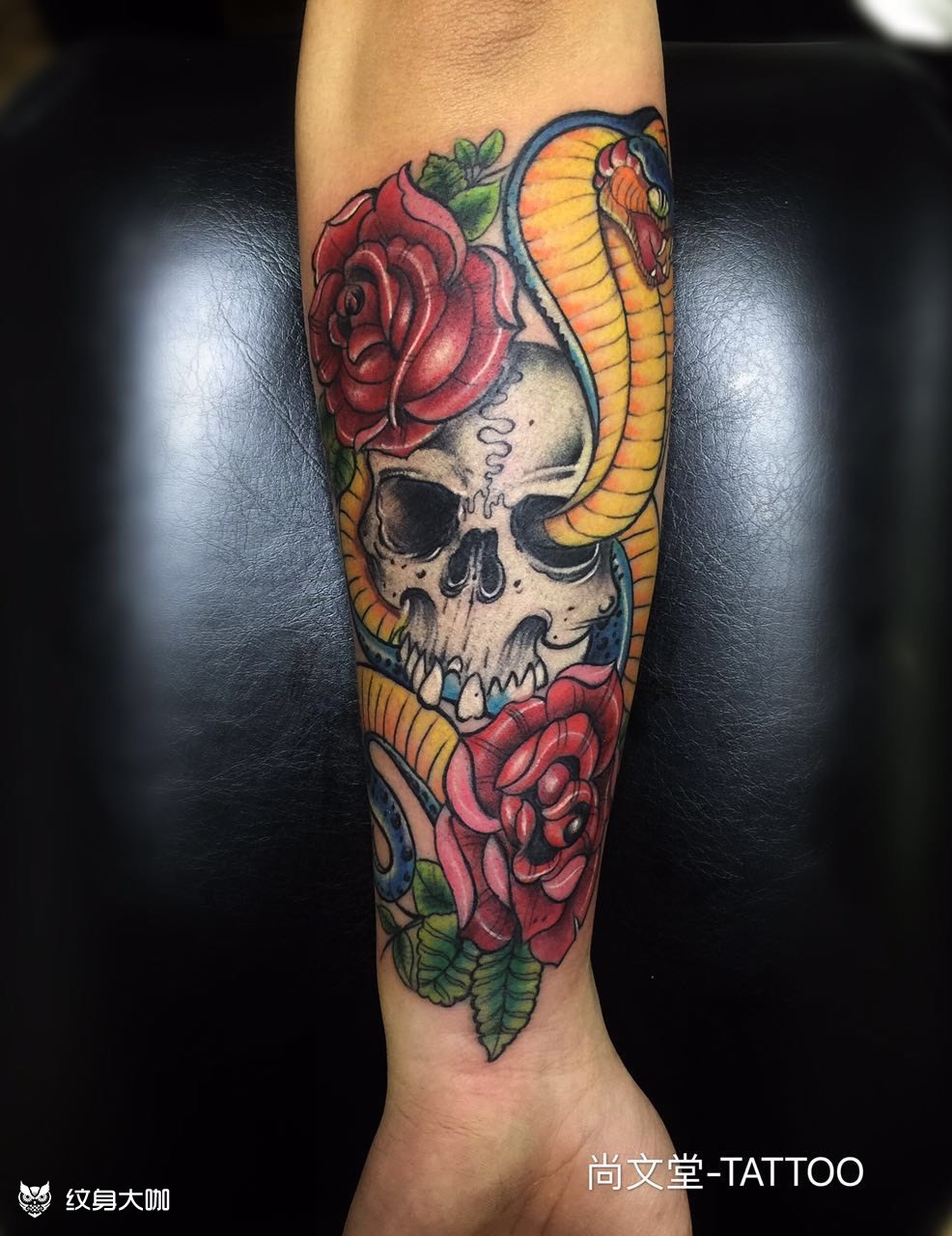骷髅玫瑰_纹身图案手稿图片_kai 叔的纹身作品集