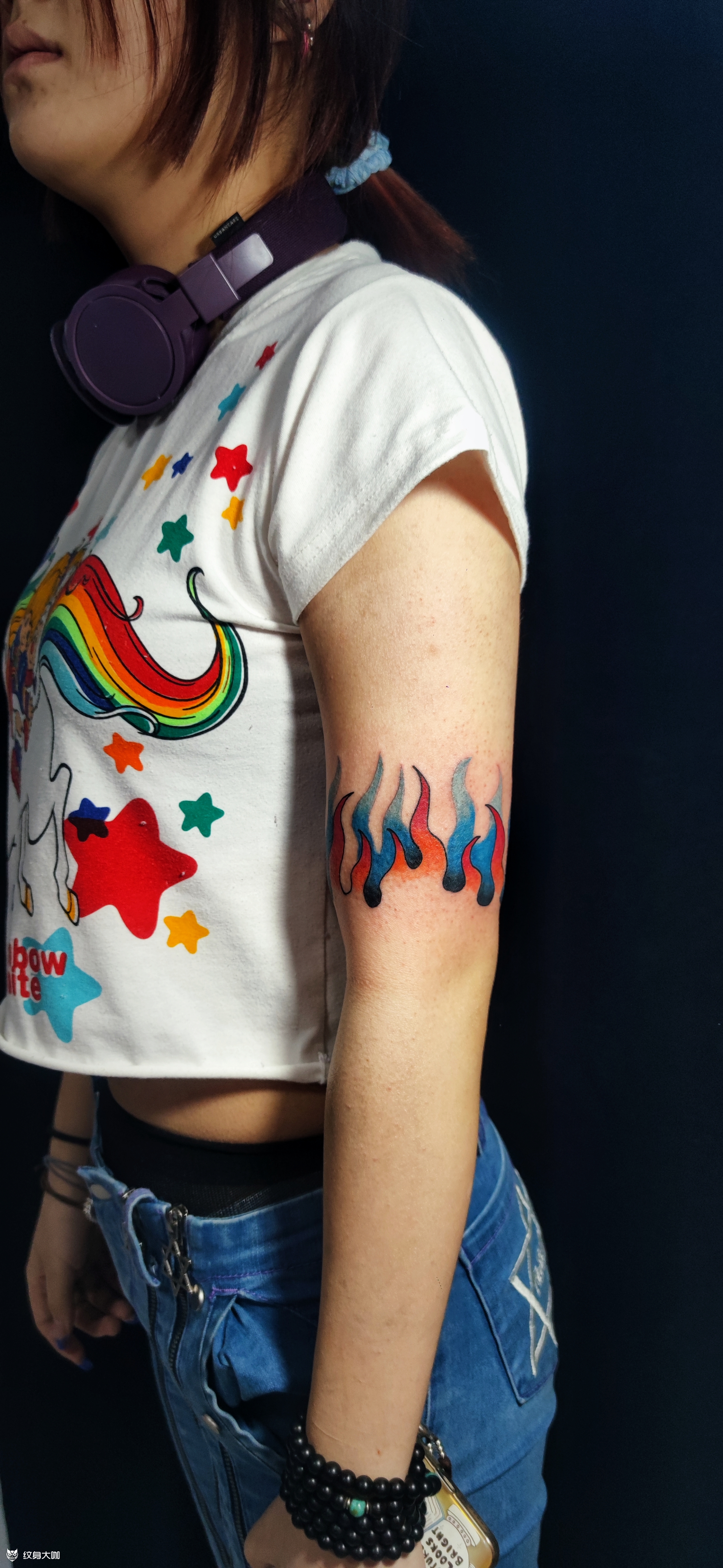 火焰臂环_纹身图案手稿图片_点墨的纹身作品集