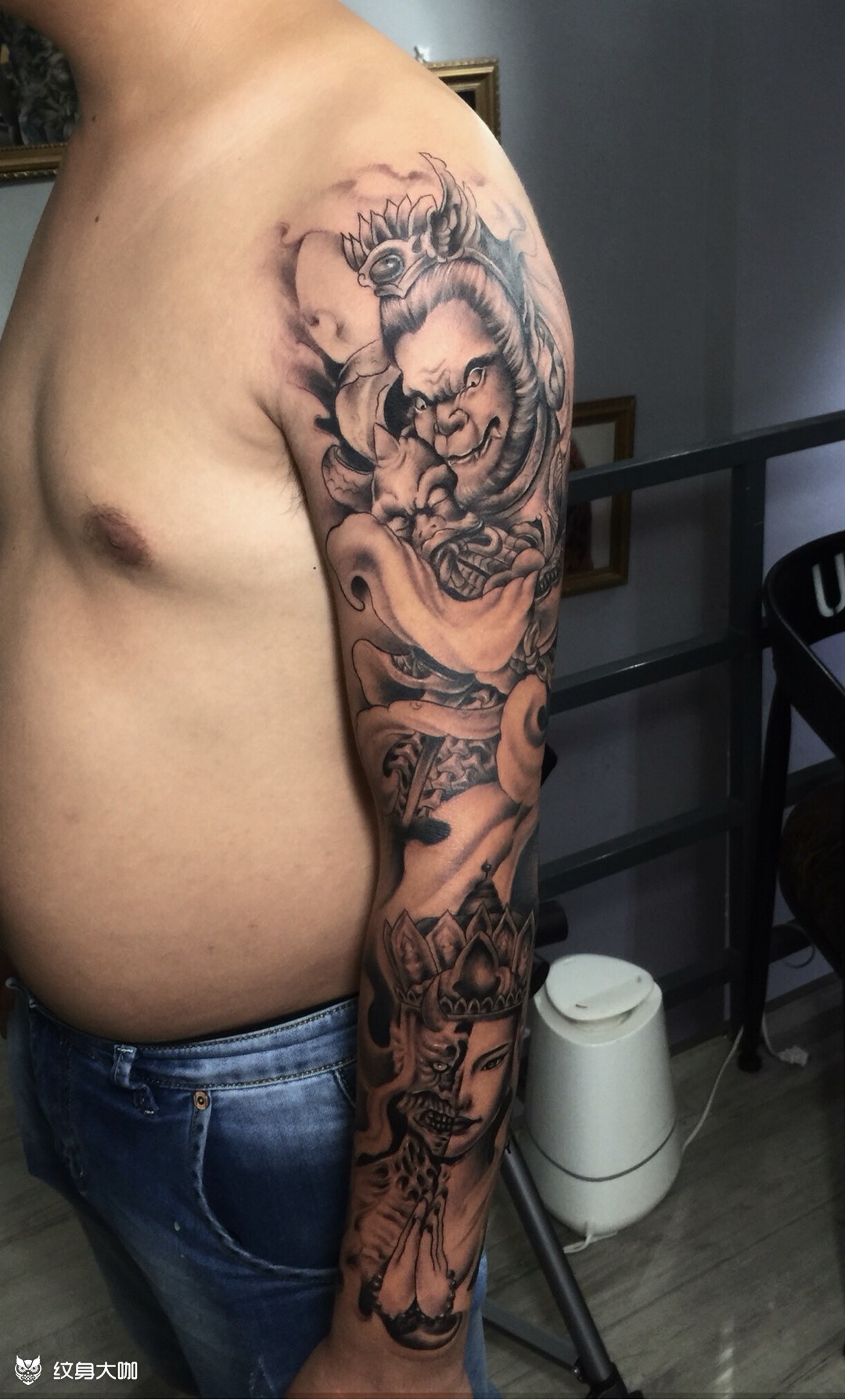 悟空和唐僧_纹身图案手稿图片_张菊的纹身作品集