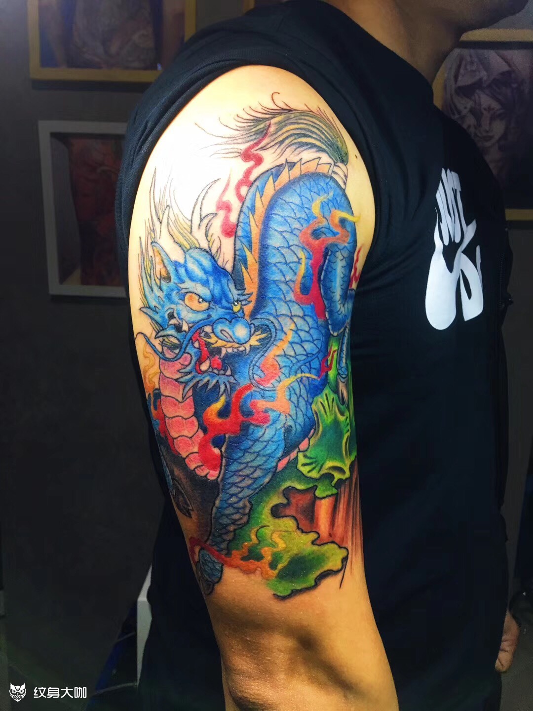 大臂麒麟彩色_纹身图案手稿图片_郭毓的纹身作品集