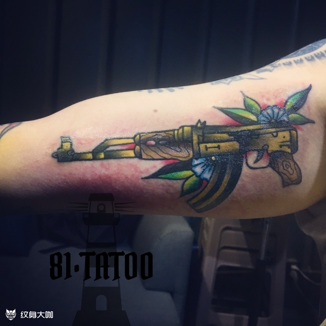 黄金ak_纹身图案手稿图片_黄浩洪的纹身作品集