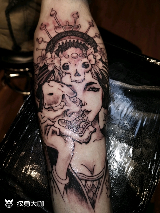 艺伎_纹身图案手稿图片_园园的纹身作品集