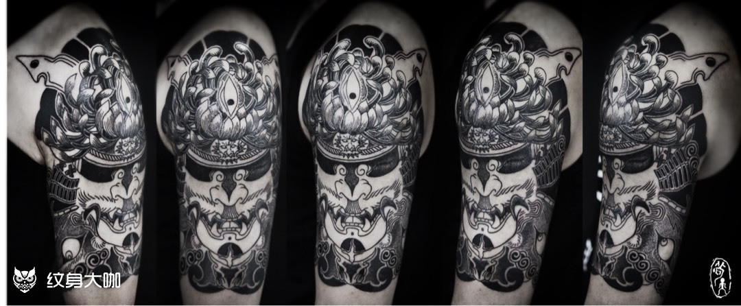 甲胄包大臂_纹身图案手稿图片_雕鹰的纹身作品集