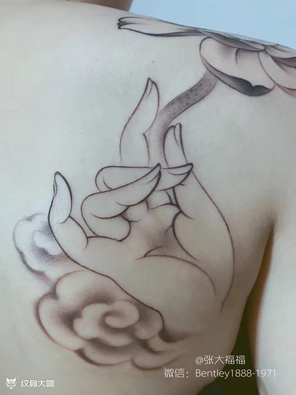 原创佛手莲花_纹身图案手稿图片_张金瑞(张大福)的纹身作品集