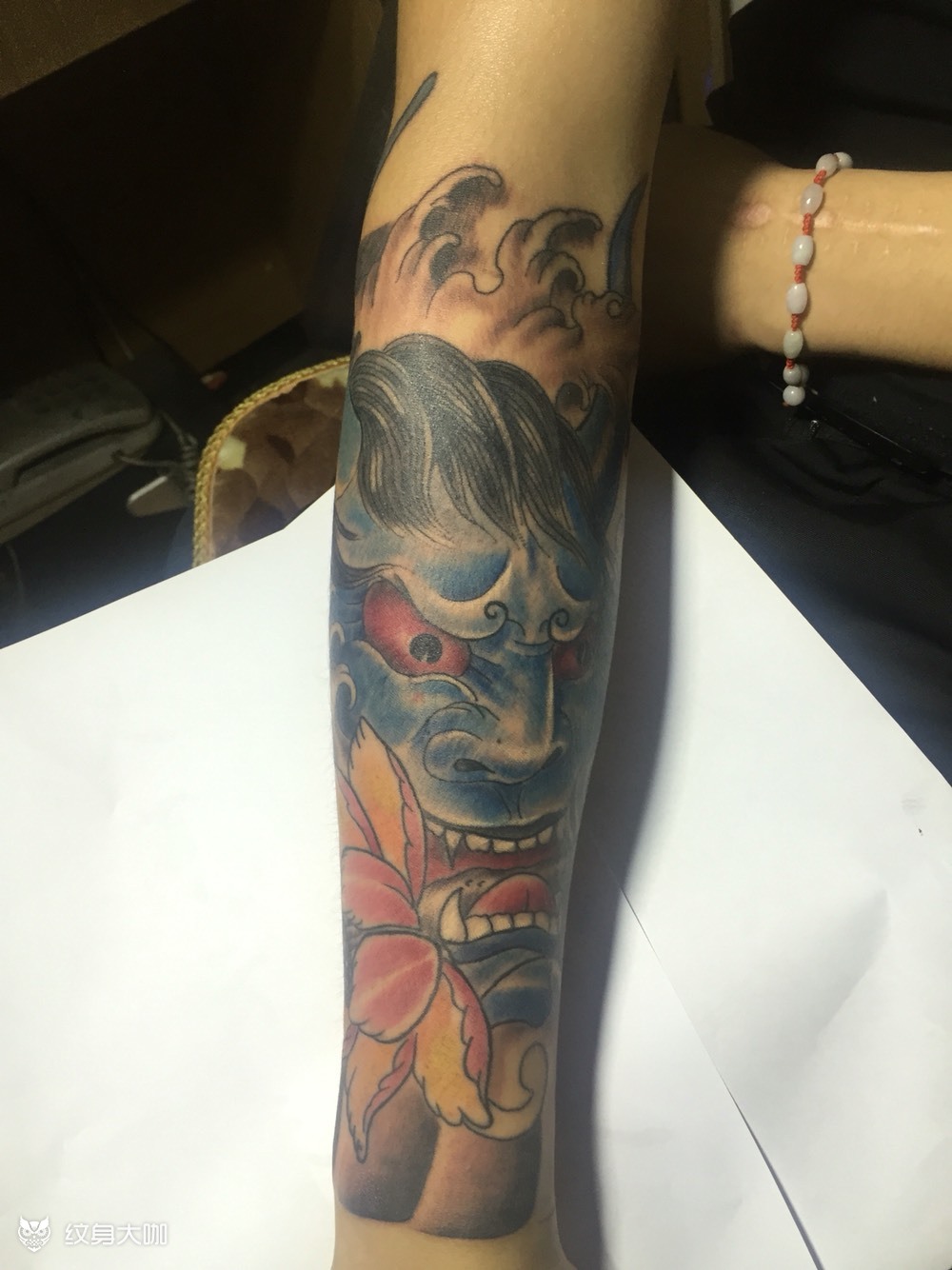 般若半臂_纹身图案手稿图片_强.刺青的纹身作品集