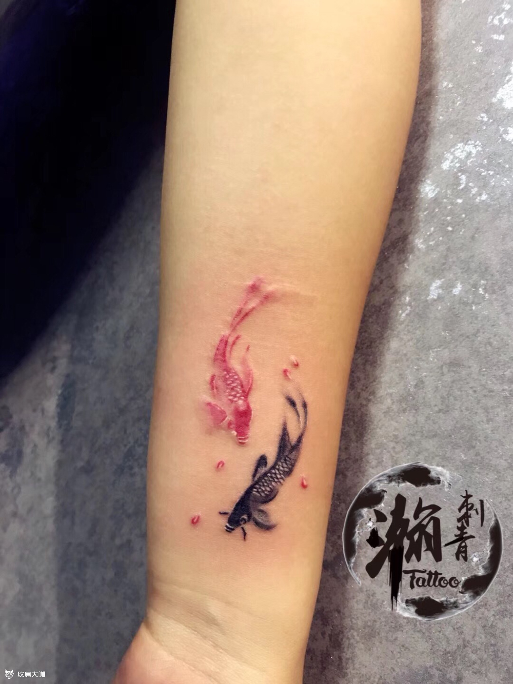 招财鱼_纹身图案手稿图片_凯盟的纹身作品集