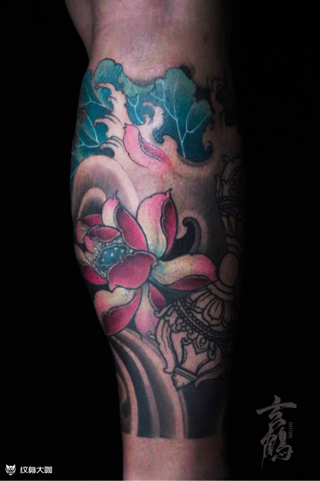 莲花,降魔杵_纹身图案手稿图片_子枫的纹身作品集