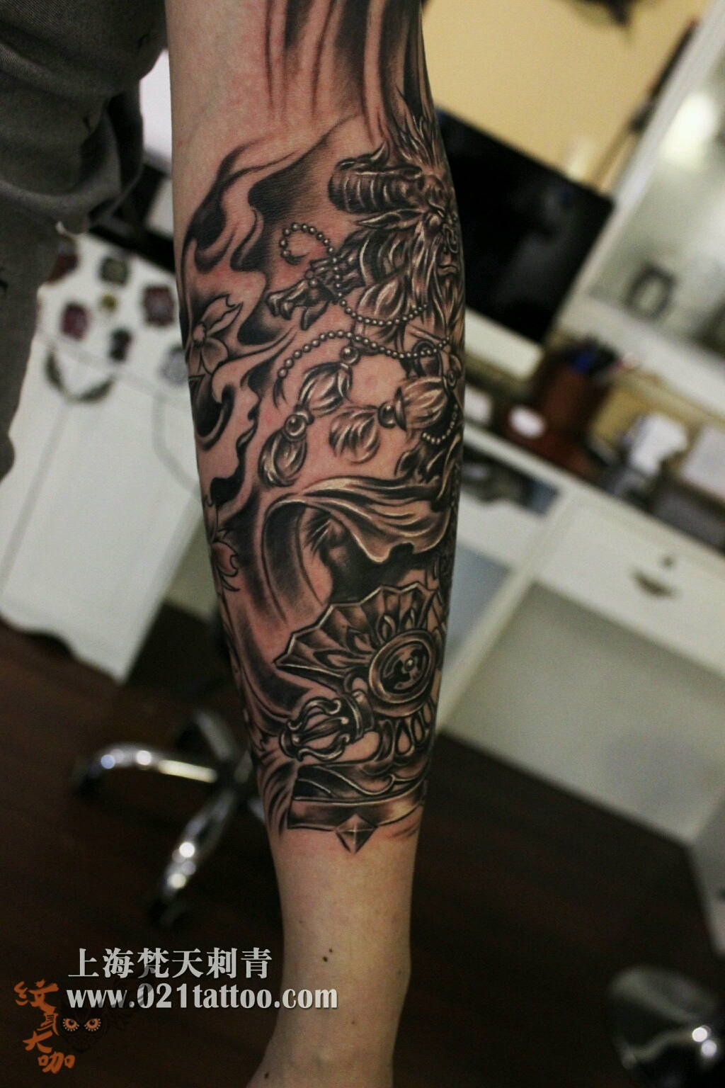 牛魔王_纹身图案手稿图片_大山的纹身作品集