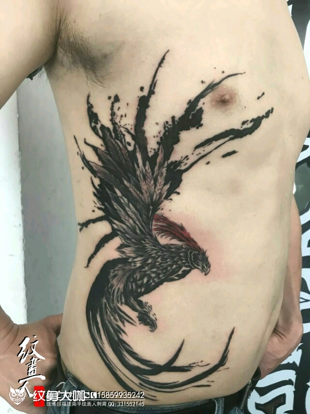 朱雀_纹身图案手稿图片_张世平的纹身作品集