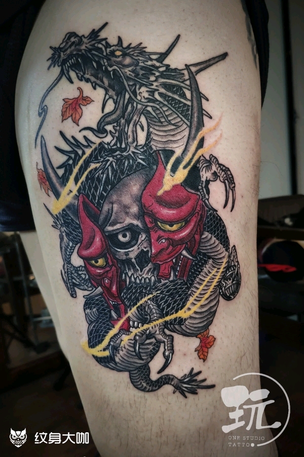 龙环般若_纹身图案手稿图片_天洋的纹身作品集