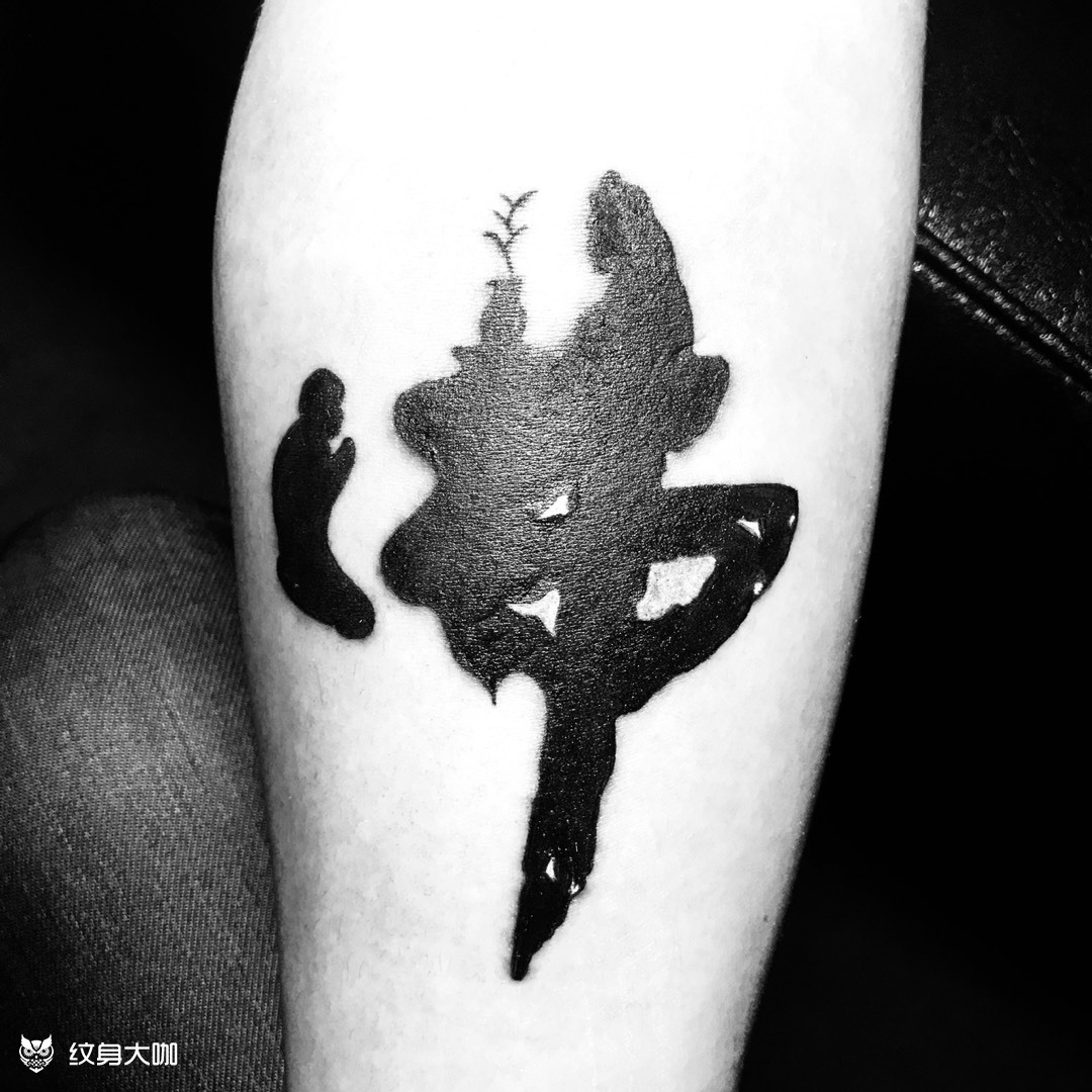 佛字心中留_纹身图案手稿图片_潘潘的纹身作品集