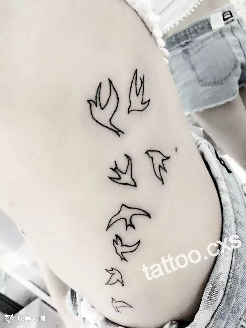 大雁_纹身图案手稿图片_双锅锅的纹身作品集