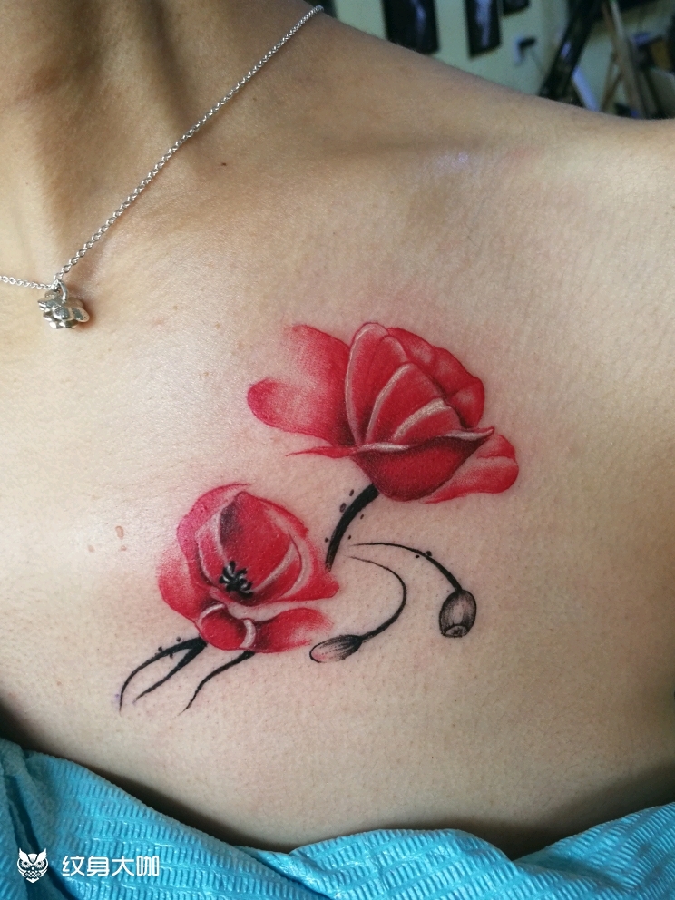 罂粟花_纹身图案手稿图片_鬼纹阁(44)的纹身作品集