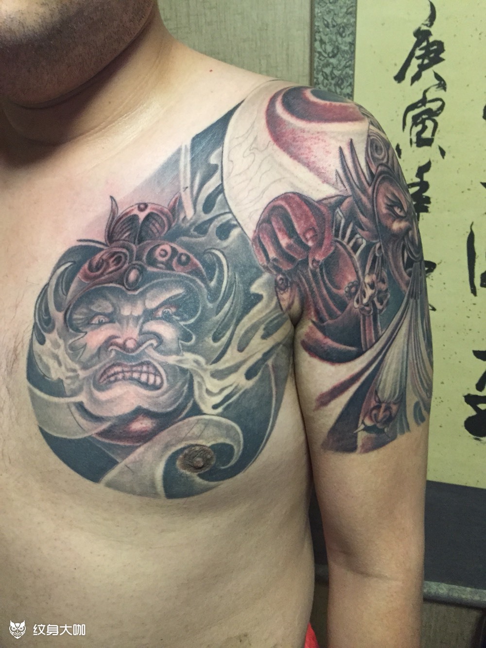 哼哈二将!_纹身图案手稿图片_康永华的纹身作品集